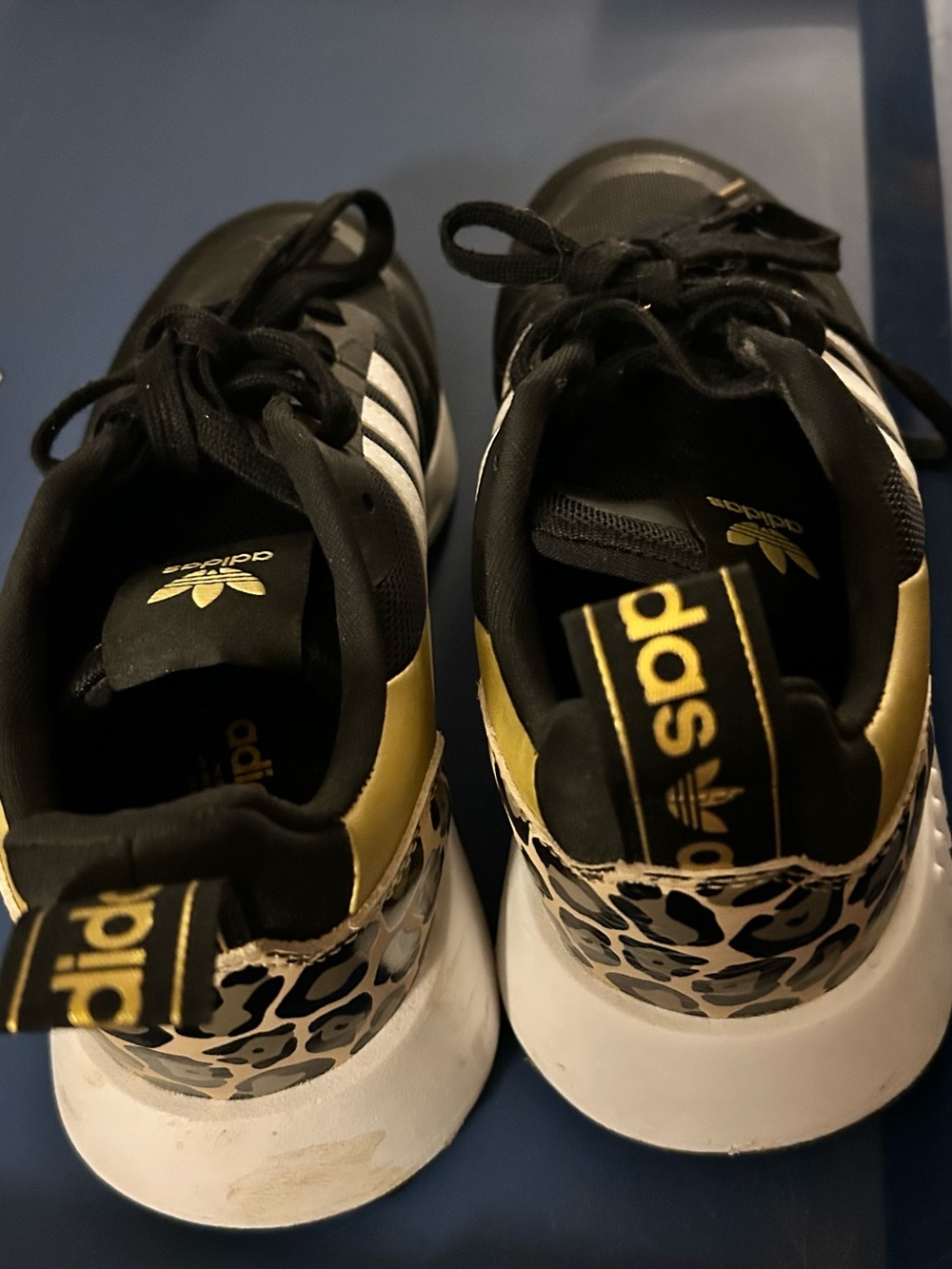 adidas Black White and Gold Women's Lifestyle Sneakers - Picture 2 of 6